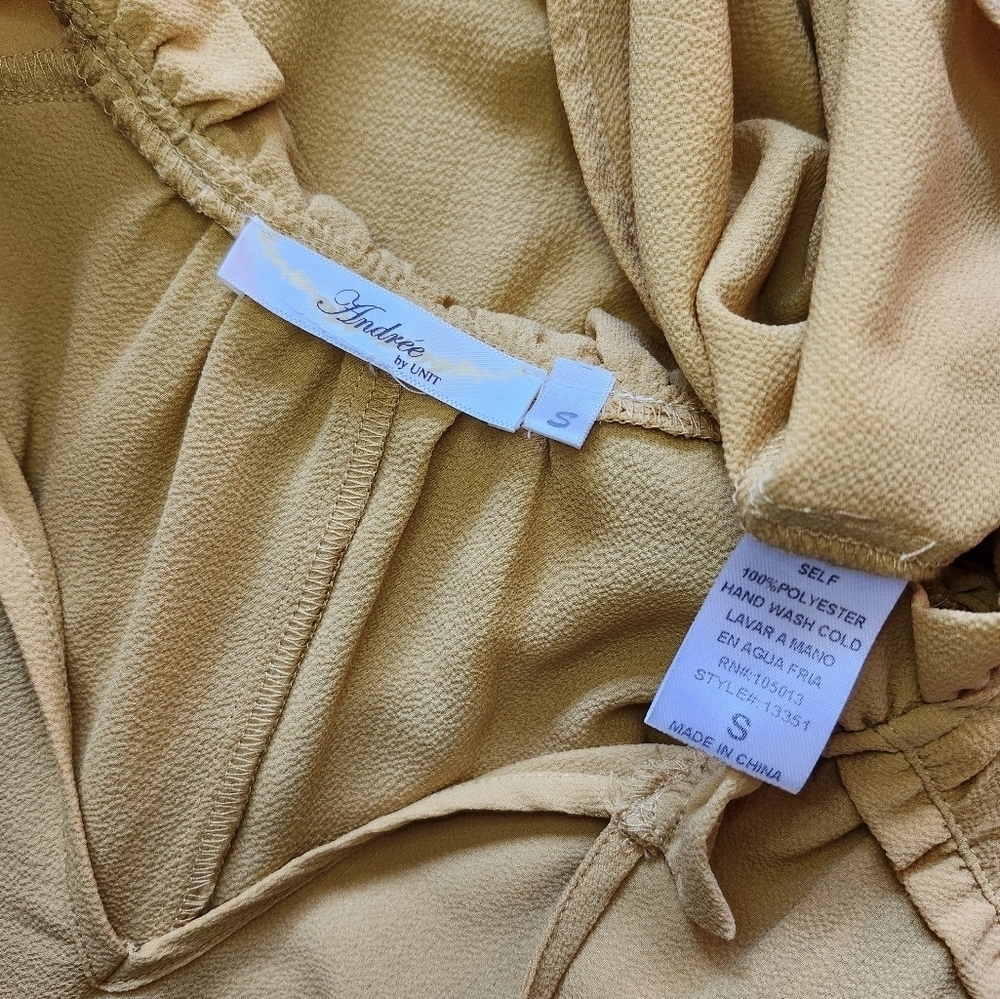 Andree By Unit Mustard Ruffle Shirt - Picture 6 of 6